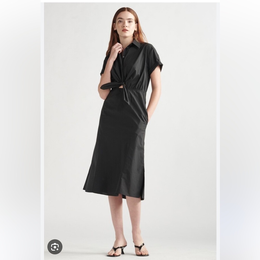 Thakoon poplin tie front maxi dress